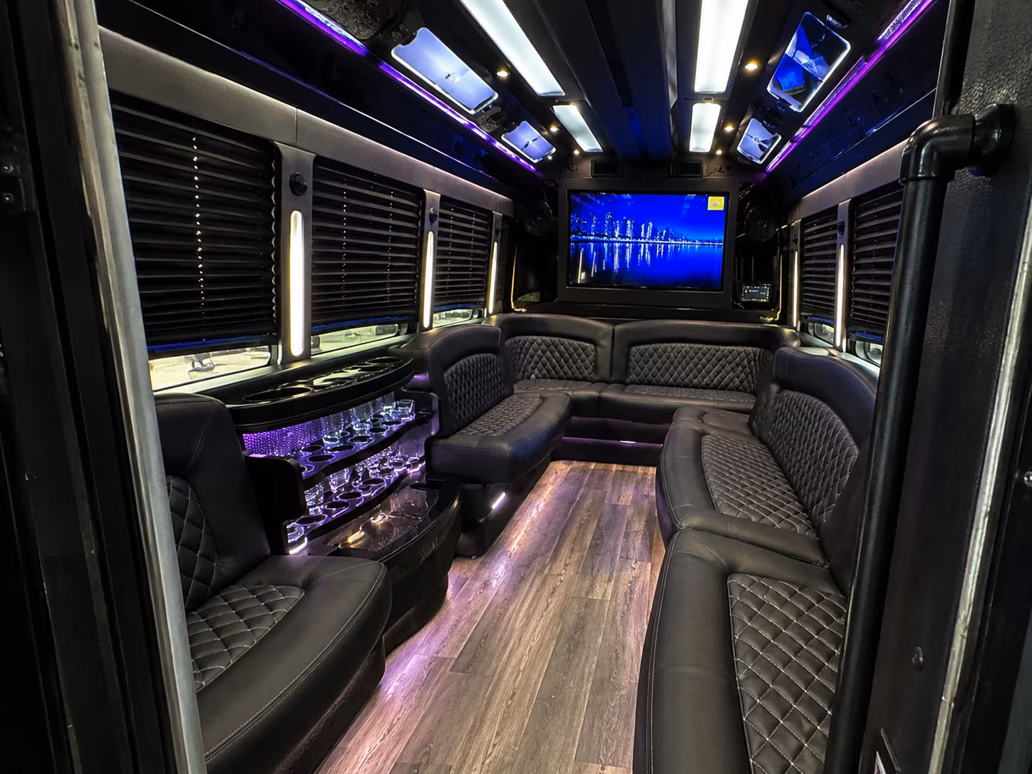 20 Passenger Party Bus Inside