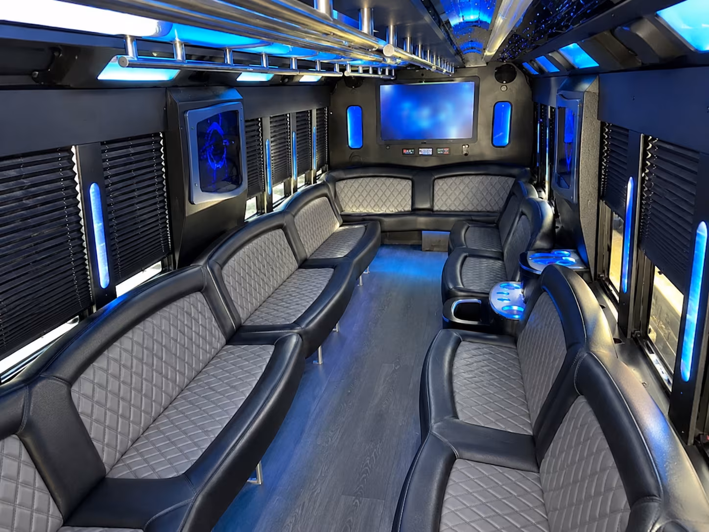 Passenger watching the Carrollton scenery during a regional party bus road trip