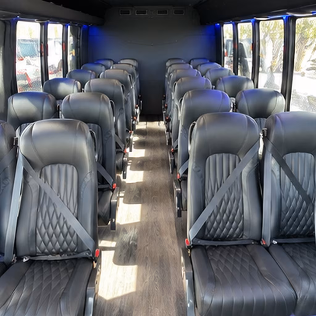 Carrollton Airport Shuttle & Transportation party bus interior