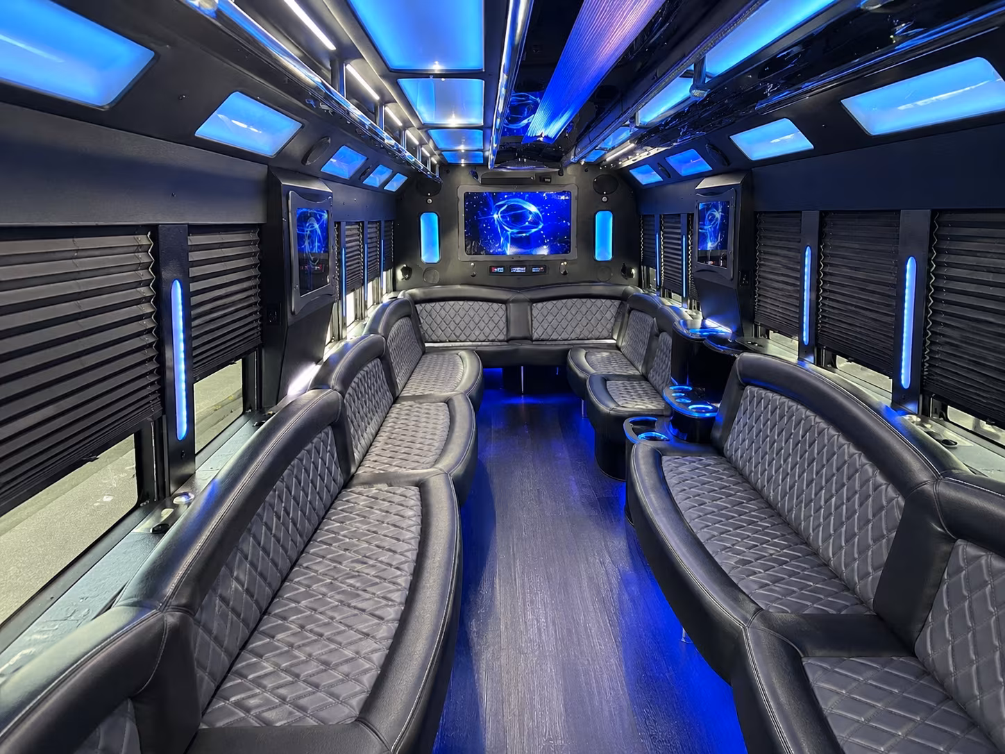 Carrollton Birthday, Sweet 16, & Quinceañera Transportation party bus exterior