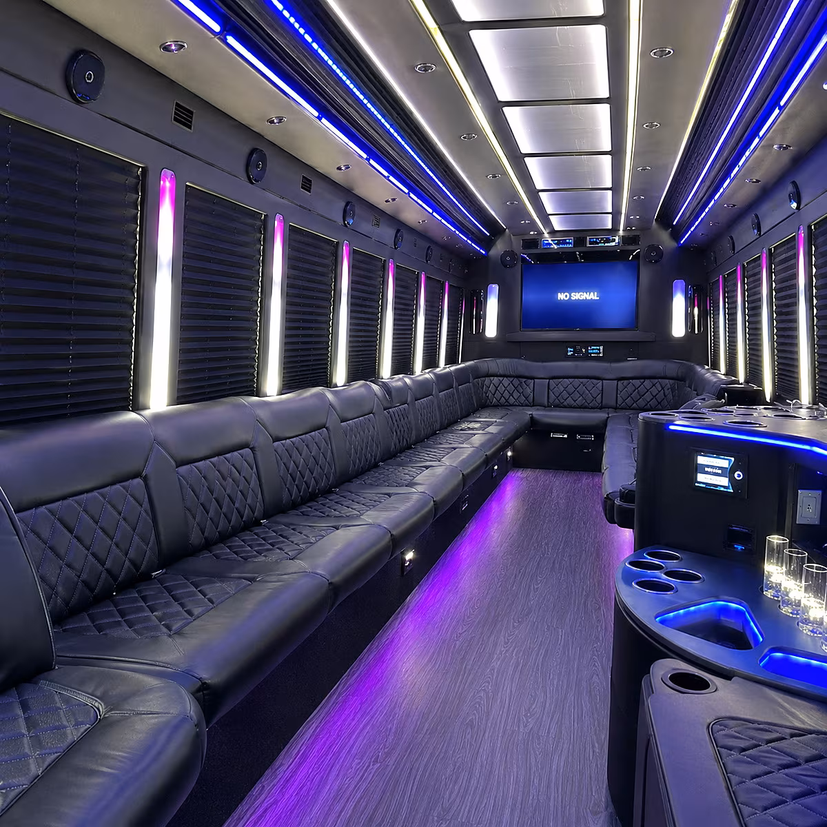 Carrollton Wedding Transportation party bus interior