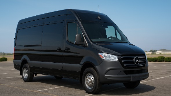 Exterior of Charter Bus Company Frisco's 14 Passenger Sprinter Limousine in Frisco