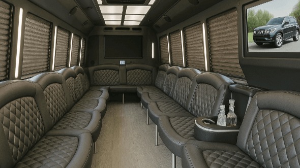 Interior of Charter Bus Company Frisco's 25 Passenger Party Bus in Frisco