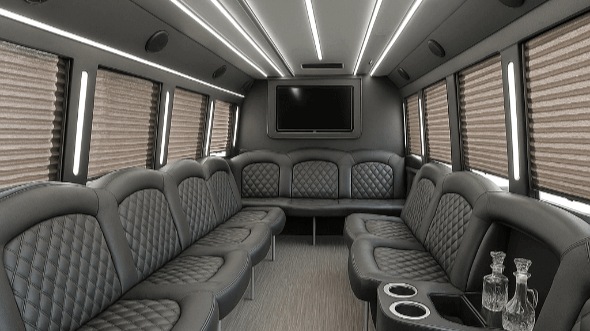 Interior of Carrollton Party Bus Company's 30 Passenger Party Bus in Carrollton