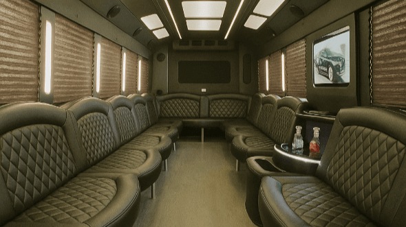 Interior of Charter Bus Company Frisco's 30 Passenger Party Bus in Frisco