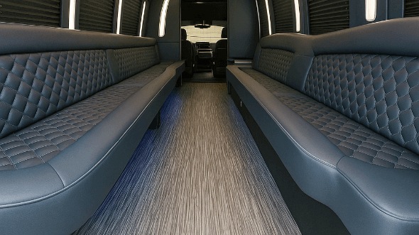 Interior of Charter Bus Company Rowlett's 30 Passenger Party Bus in Rowlett
