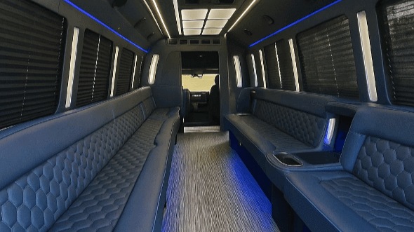 Interior of Charter Bus Company Dallas's 40 Passenger Party Bus in Dallas