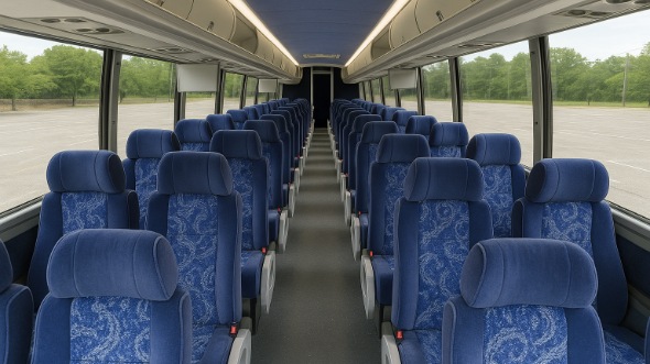 Interior of Charter Bus Company Carrollton's 45 Passenger Charter Bus in Carrollton