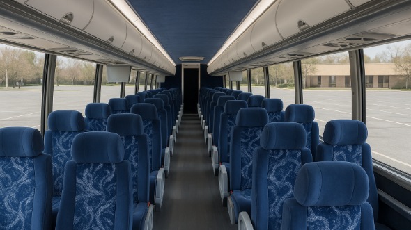 Interior of Charter Bus Company Carrollton's 46 Passenger Charter Bus in Carrollton