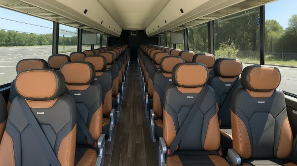 Interior of Charter Bus Company Carrollton's 47 Passenger Charter Bus in Carrollton
