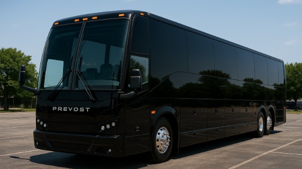 Exterior of Charter Bus Company Flower Mound's 50 Passenger Party Bus in Flower Mound