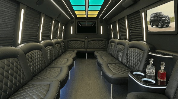 Interior of Carrollton Party Bus Company's 50 Passenger Party Bus in Carrollton