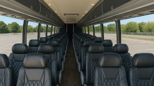 Interior of Charter Bus Company Carrollton's 51 Passenger Charter Bus in Carrollton