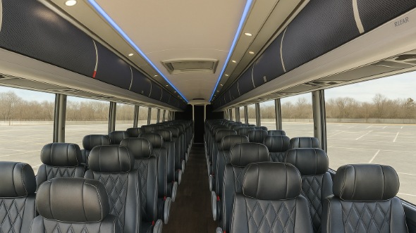 Interior of Charter Bus Company Carrollton's 54 Passenger Charter Bus in Carrollton