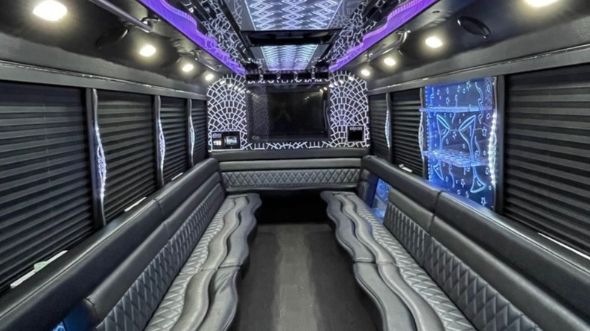 carrollton 30 passenger party bus inside
